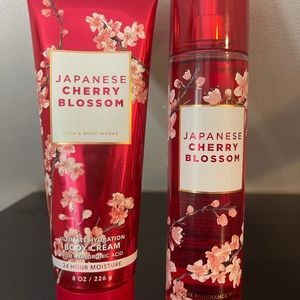 Bath and body works Japanese cherry blossom lotion and body spray set